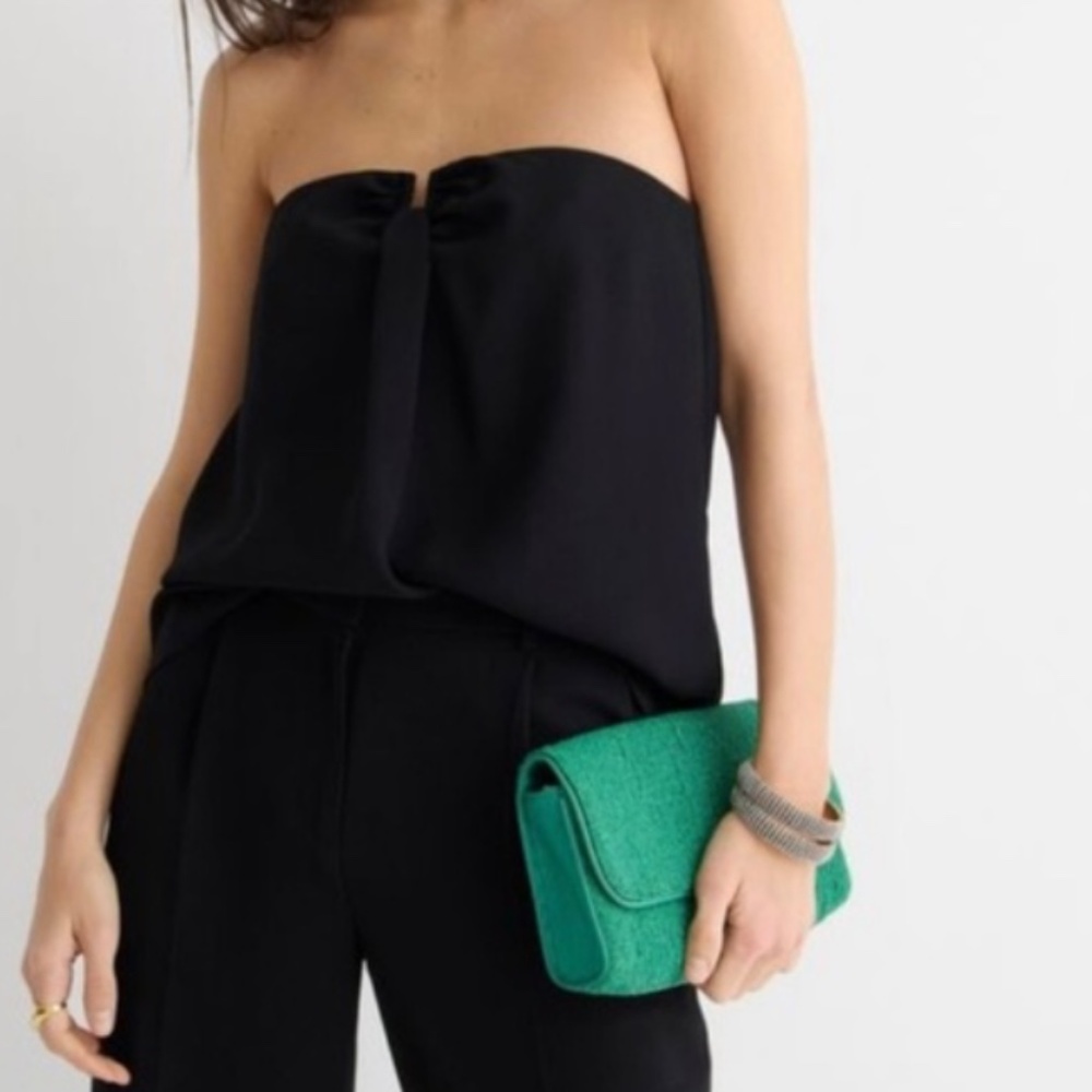 J.Crew Strapless drapey crepe bustier top